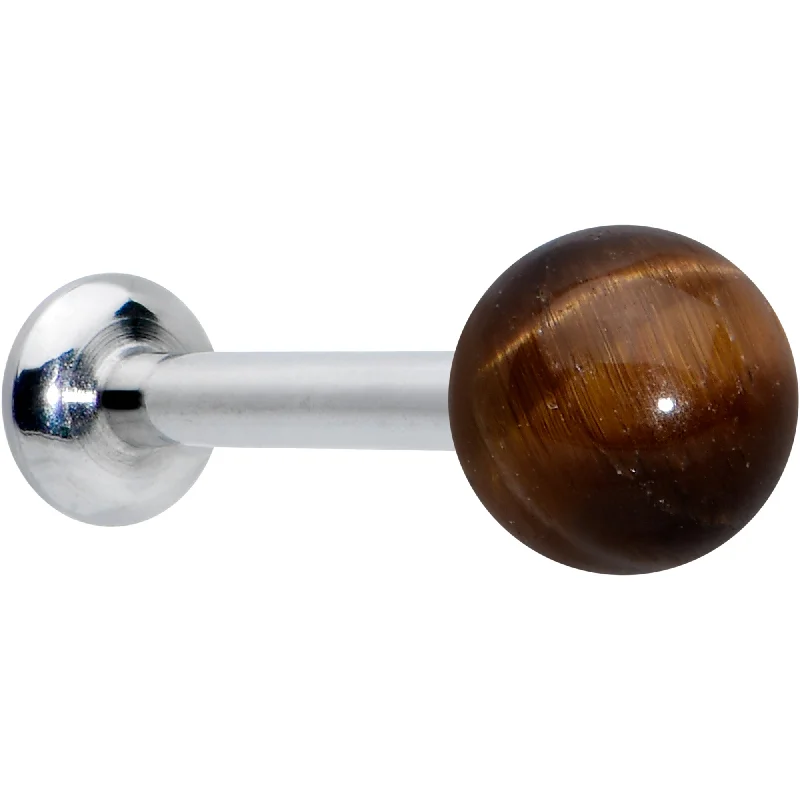 Bold Lip Rings for an Eye-Catching Look16 Gauge 5/16 Elegant Brown Tiger Eye Internal Threaded Labret Tragus