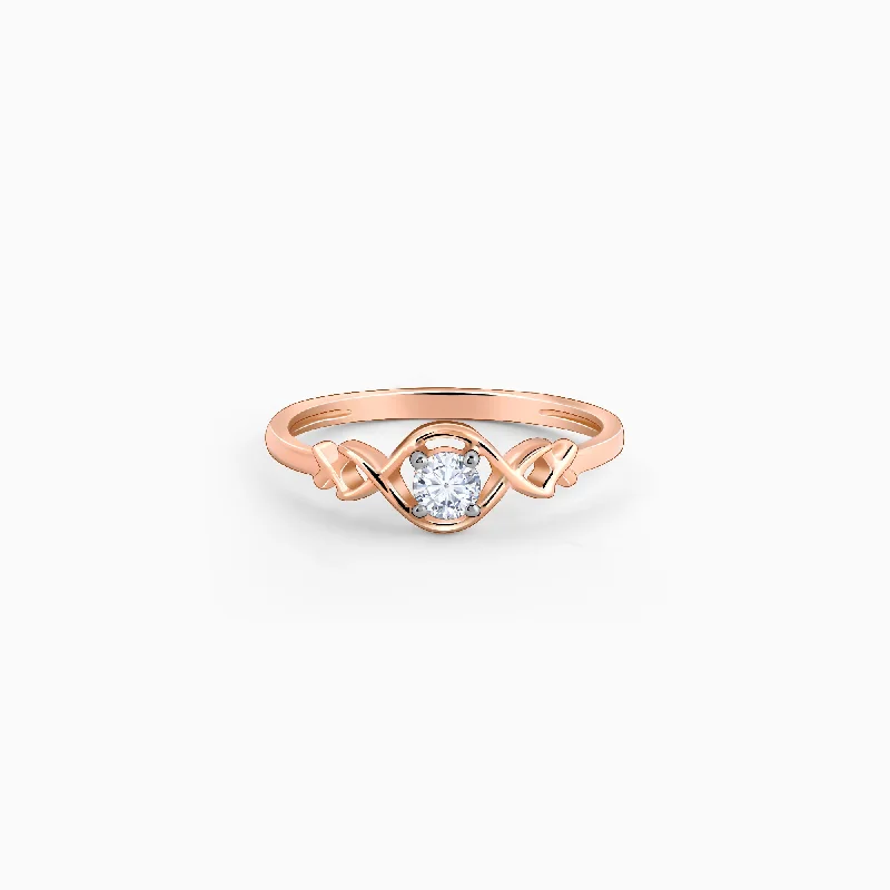 Chic Women's Rings for Fashion-Forward Looks-Rose Gold Jubilant Solitaire Diamond Ring