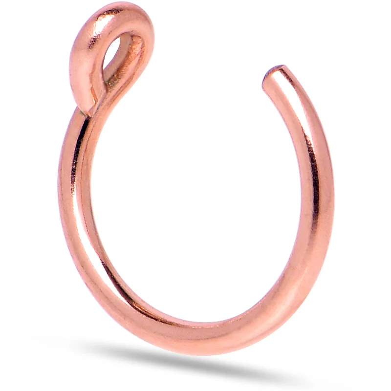 Nostalgic Nose Rings -14k Rose Gold Filled Fake Nose Ring