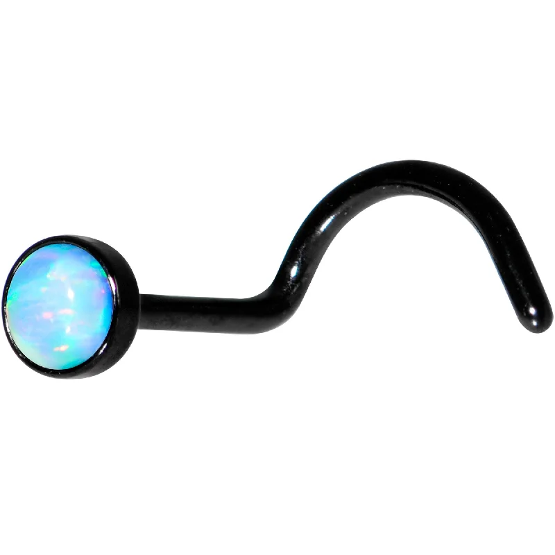 Timeless Nose Rings with Unique Appeal -3mm Synthetic Opal Iriedescent Black Press Fit Left Nose Screw Timeless Nose Rings with Unique Appeal -3mm Synthetic Opal Iriedescent Black Press Fit Left Nose Screw