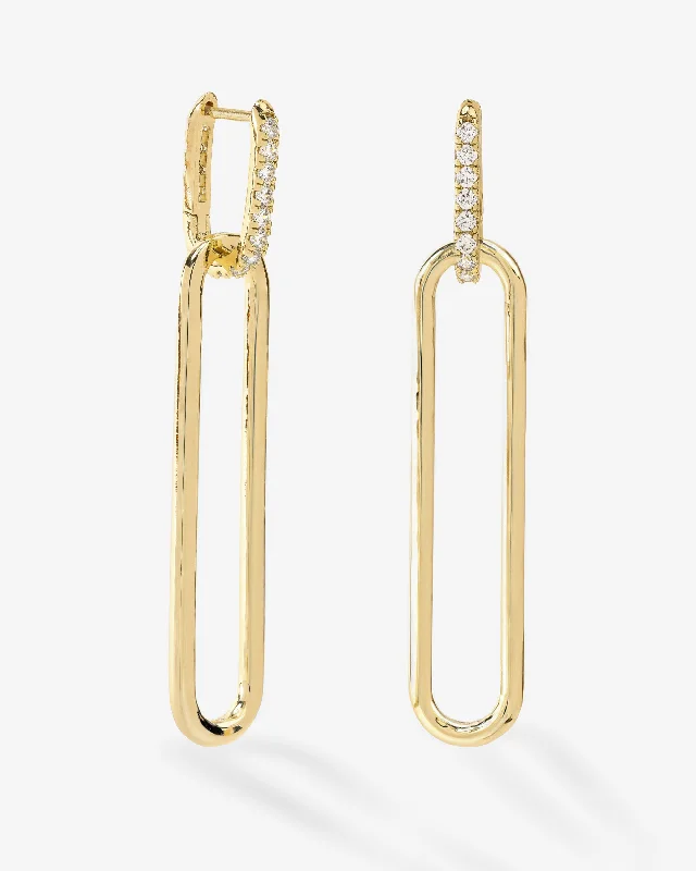 Women's Earrings – Elegant Designs for Every Personality--Mama Carrie Chain Convertible Huggies - Gold|White Diamondettes Women's Earrings – Elegant Designs for Every Personality--Mama Carrie Chain Convertible Huggies - Gold|White Diamondettes