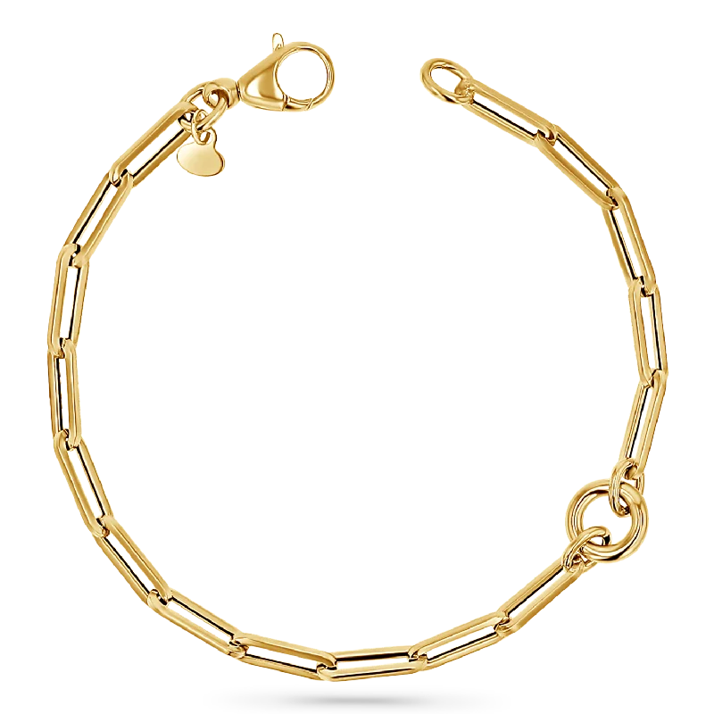 Trendy Bracelets for Men with Adjustable Size-Paperclip Loop Charm Bracelet