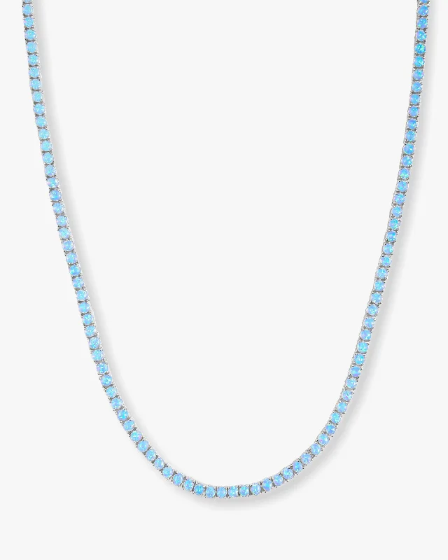 Shop Classic Women's Necklaces & Pendants with a Modern Twist-Grand Heiress Tennis Necklace 18" - Silver|Blue Opal Shop Classic Women's Necklaces & Pendants with a Modern Twist-Grand Heiress Tennis Necklace 18" - Silver|Blue Opal