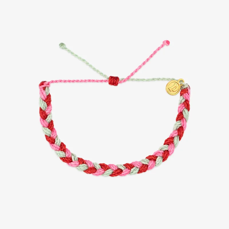 Set of Bangles for Women-Jolly Holiday Braided Bracelet