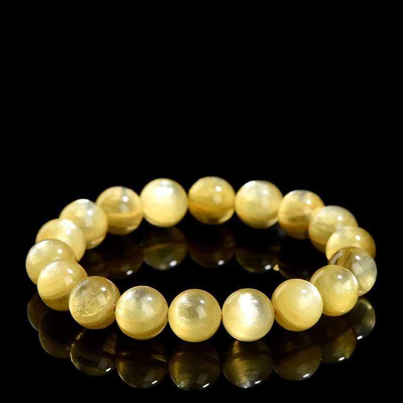 Gem-Studded Bangles for Women-Buddha Stones Natural Golden Lepidolite Protection Prosperity Bracelet Gem-Studded Bangles for Women-Buddha Stones Natural Golden Lepidolite Protection Prosperity Bracelet