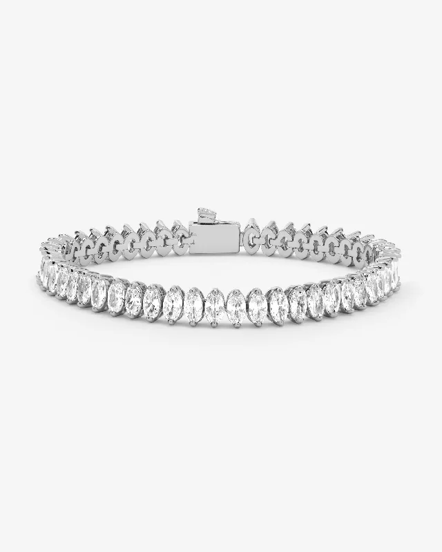 Silver-Plated Bangles for Women-Baby "She's So Fine" Tennis Bracelet - Silver|White Diamondettes
