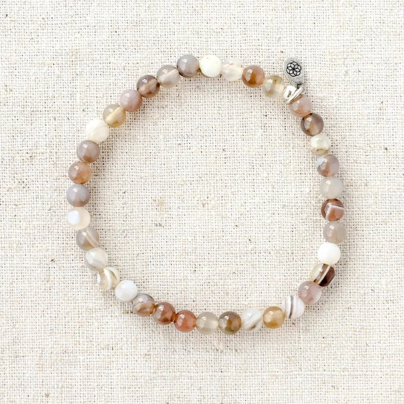 Sparkling Bangles for Women-Botswana Agate Energy Bracelet