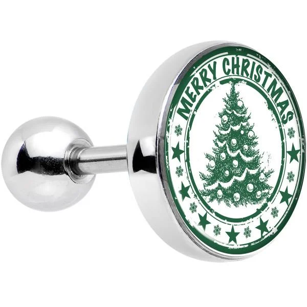 Women's Earrings – Elegant Designs for Every Personality--16 Gauge 1/4 Merry Christmas Tree Tragus Cartilage Earring Women's Earrings – Elegant Designs for Every Personality--16 Gauge 1/4 Merry Christmas Tree Tragus Cartilage Earring