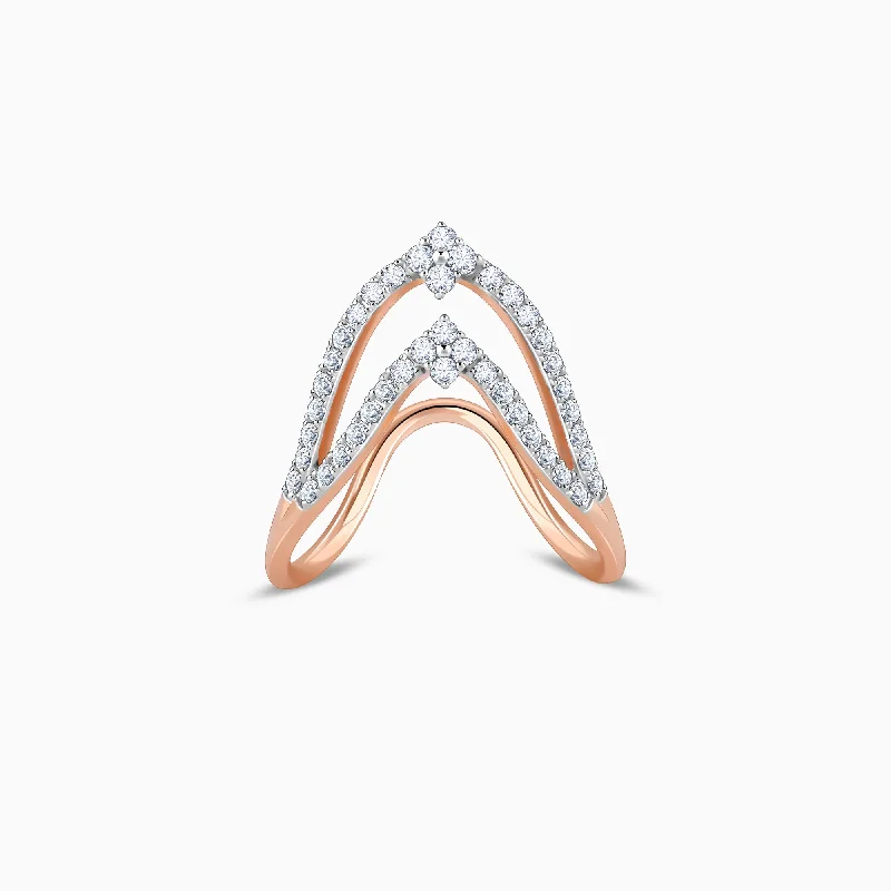 Chic Women's Rings for Fashion-Forward Looks-Rose Gold Royal Union Vanki Diamond Ring