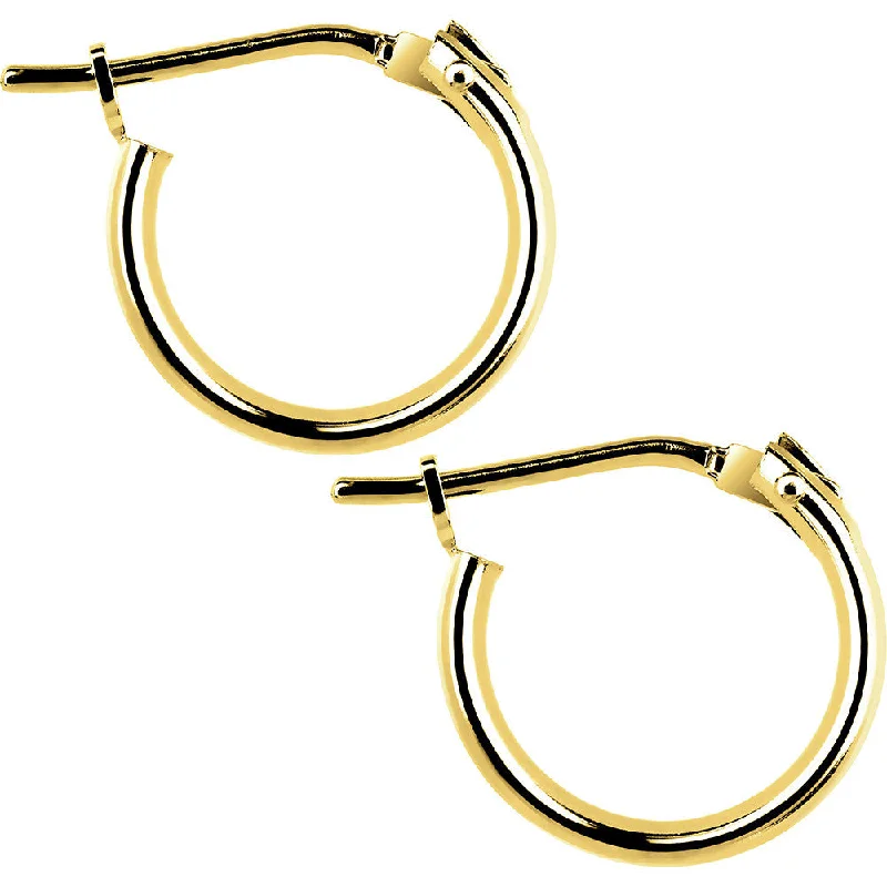 Women's Earrings – Elegant Designs for Every Personality--14KT Yellow Gold 1.5mm 3/8 Inch Hoop Earrings Women's Earrings – Elegant Designs for Every Personality--14KT Yellow Gold 1.5mm 3/8 Inch Hoop Earrings