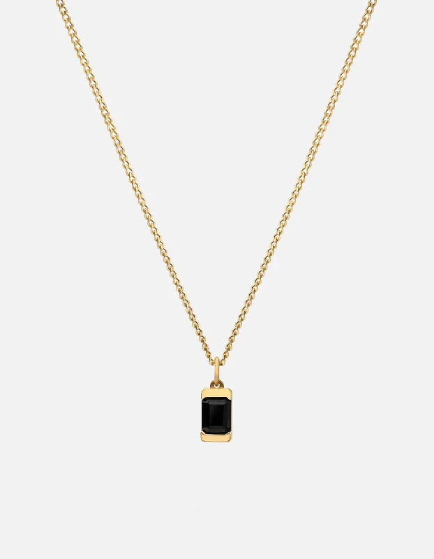 Exclusive Men's Necklaces & Pendants for the Modern Gentleman-Valor Onyx Necklace, Gold Vermeil Exclusive Men's Necklaces & Pendants for the Modern Gentleman-Valor Onyx Necklace, Gold Vermeil