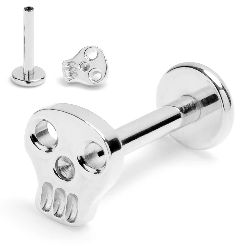Women's Earrings – Elegant Designs for Every Personality--16 Gauge 5/16 ASTM F-136 Implant Grade Titanium Internally Threaded Skull Labret Women's Earrings – Elegant Designs for Every Personality--16 Gauge 5/16 ASTM F-136 Implant Grade Titanium Internally Threaded Skull Labret