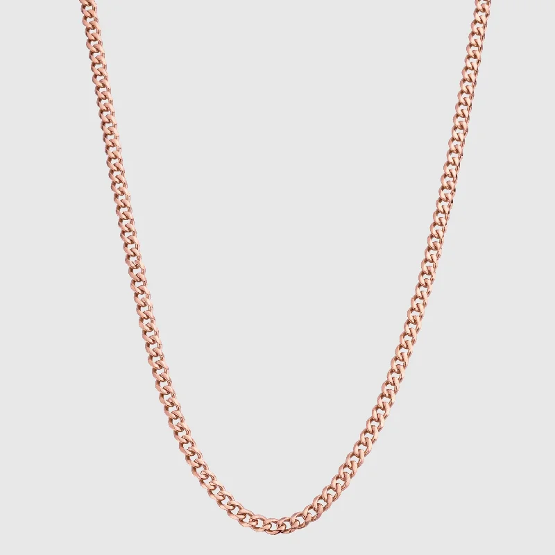 Exclusive Men's Necklaces & Pendants for the Modern Gentleman-Cuban (Rose Gold) 4mm Exclusive Men's Necklaces & Pendants for the Modern Gentleman-Cuban (Rose Gold) 4mm