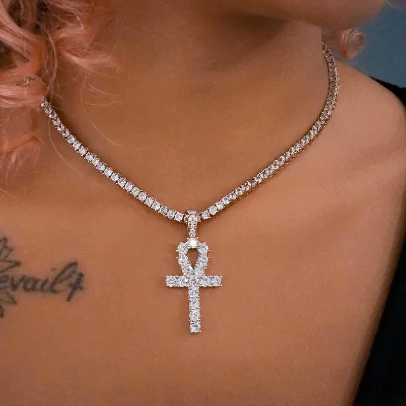 Shop Classic Women's Necklaces & Pendants with a Modern Twist-Ankh Cross in Rose Gold Shop Classic Women's Necklaces & Pendants with a Modern Twist-Ankh Cross in Rose Gold