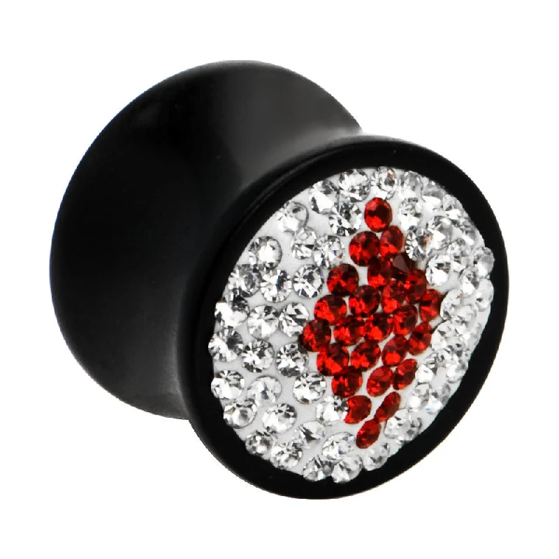 Women's Earrings – Elegant Designs for Every Personality--5/8 Crystal Red Diamond Saddle Plug
