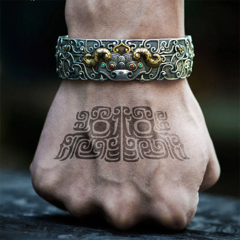 Adjustable Bracelets for Men-Buddha Stones FengShui Engraving PiXiu Blessing Bracelet Bangle