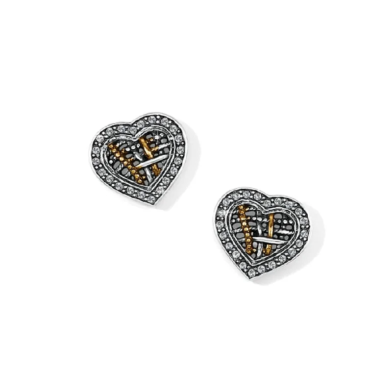 Women's Earrings – Elegant Designs for Every Personality--Neptune's Rings Woven Heart Post Earrings