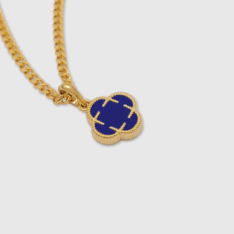 Exclusive Men's Necklaces & Pendants for the Modern Gentleman-Blue Clover Stone Pendant (Gold) Exclusive Men's Necklaces & Pendants for the Modern Gentleman-Blue Clover Stone Pendant (Gold)