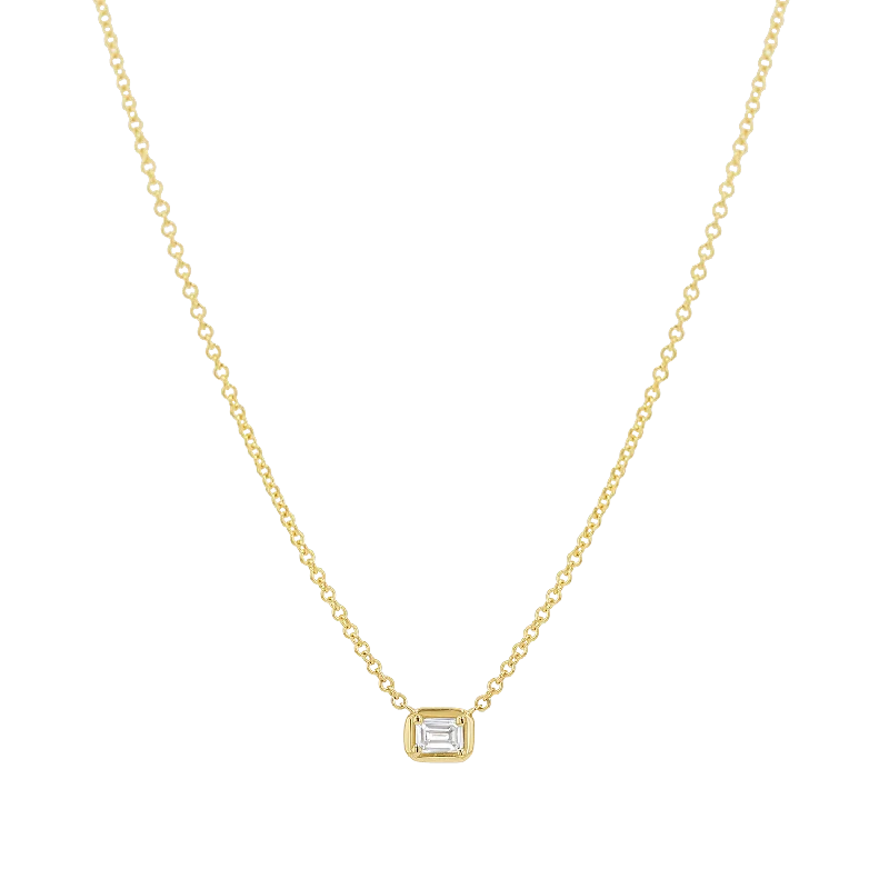 Shop Classic Women's Necklaces & Pendants with a Modern Twist-Emerald Diamond Solitaire Necklace Shop Classic Women's Necklaces & Pendants with a Modern Twist-Emerald Diamond Solitaire Necklace