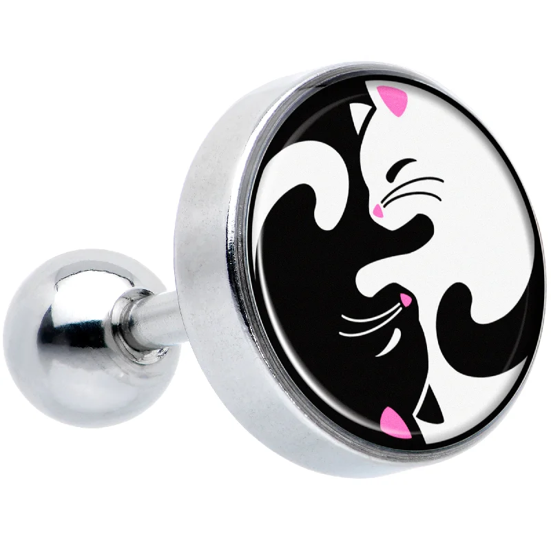 Women's Earrings – Elegant Designs for Every Personality--16 Gauge 1/4 Cute Kitty Cat Yin Yang Cartilage Tragus Earring Women's Earrings – Elegant Designs for Every Personality--16 Gauge 1/4 Cute Kitty Cat Yin Yang Cartilage Tragus Earring