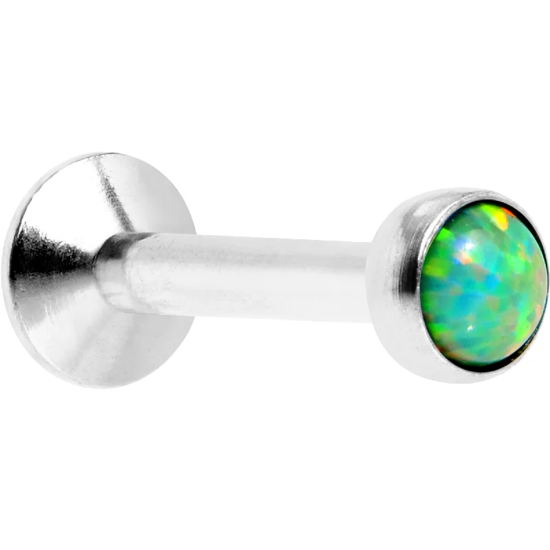 Women's Earrings – Elegant Designs for Every Personality--1/4 Green Synthetic Opal Internally Threaded Daith Cartilage Tragus