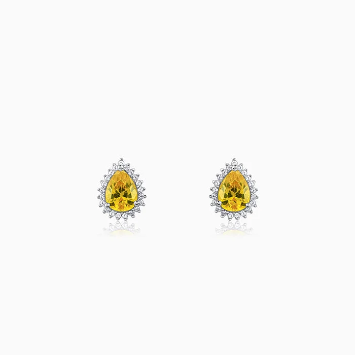 Women's Earrings – Elegant Designs for Every Personality--Silver Yellow Drop Earrings