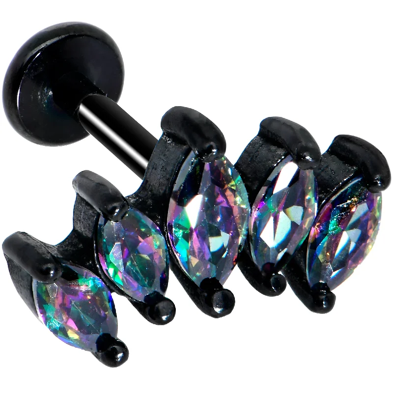 Custom Lip Rings for a Bold Fashion Statement16 Gauge 1/4 Clear CZ Gem Black Fan Internally Threaded Labret Tragus Custom Lip Rings for a Bold Fashion Statement16 Gauge 1/4 Clear CZ Gem Black Fan Internally Threaded Labret Tragus