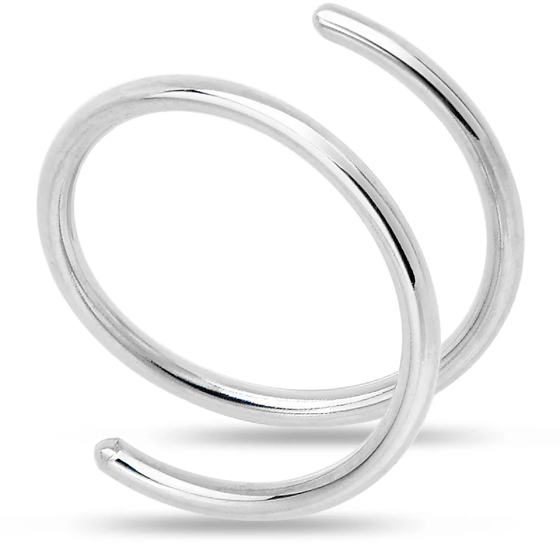 Rose Gold Nose Rings -Double Hoop Nose 925 Sterling Silver Spiral Nose Ring (Select Your Size) Rose Gold Nose Rings -Double Hoop Nose 925 Sterling Silver Spiral Nose Ring (Select Your Size)