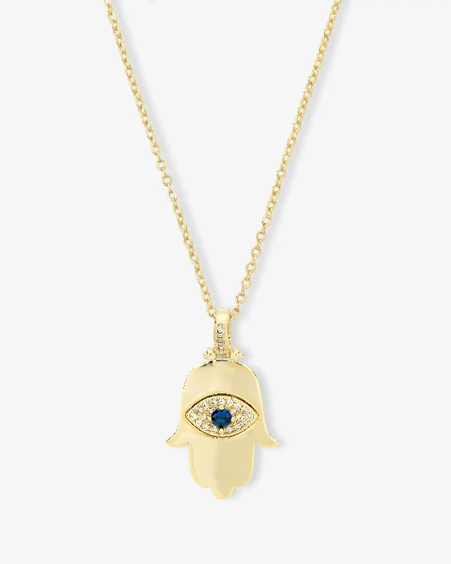 Shop Classic Women's Necklaces & Pendants with a Modern Twist-Hamsa Pendant Necklace - Gold|White Diamondettes Shop Classic Women's Necklaces & Pendants with a Modern Twist-Hamsa Pendant Necklace - Gold|White Diamondettes