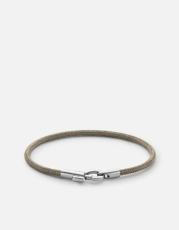 Engraved Personalized Cuff Bracelets for Men-Snap Rope Bracelet, Sterling Silver/Sage Engraved Personalized Cuff Bracelets for Men-Snap Rope Bracelet, Sterling Silver/Sage