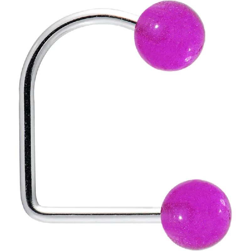 Unique Lip Rings with Contemporary Design16 Gauge Purple Acrylic Glow in the Dark Lippy Loop Labret
