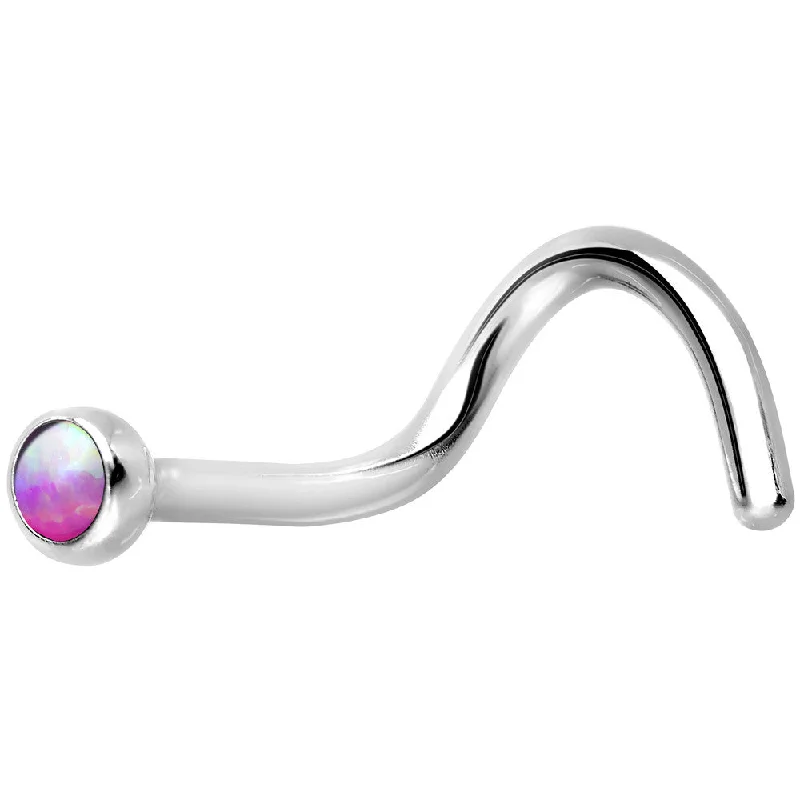 Nose Rings for Women’s Bold Fashion -18 Gauge Pink Synthetic Opal Stainless Steel Nose Screw Nose Rings for Women’s Bold Fashion -18 Gauge Pink Synthetic Opal Stainless Steel Nose Screw