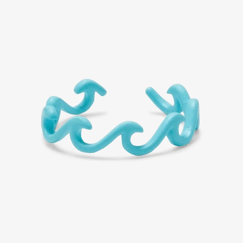 Chic Women's Rings for Fashion-Forward Looks-Enamel Delicate Wave Toe Ring