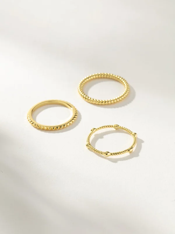 Chic Women's Rings for Fashion-Forward Looks-No Boundaries Ring (Set of 3)
