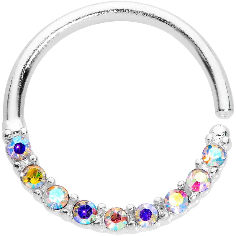 Women's Earrings – Elegant Designs for Every Personality--16 Gauge 3/8 Aurora Gem Simple Elegance Seamless Circular Ring