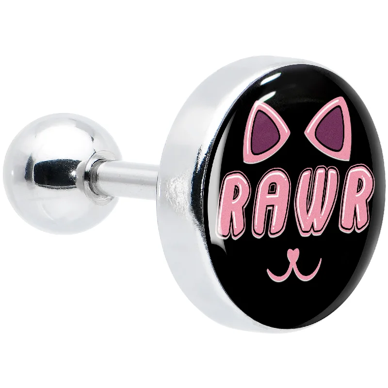 Women's Earrings – Elegant Designs for Every Personality--16 Gauge 1/4 RAWR Kittly Cat Tragus Cartilage Earring