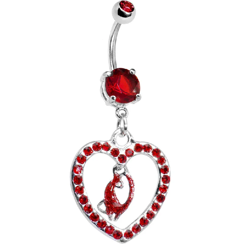 Comfortable Belly Rings with Sleek Design -Ruby Red Gem Kitty Cat Love Heart Belly Ring Comfortable Belly Rings with Sleek Design -Ruby Red Gem Kitty Cat Love Heart Belly Ring