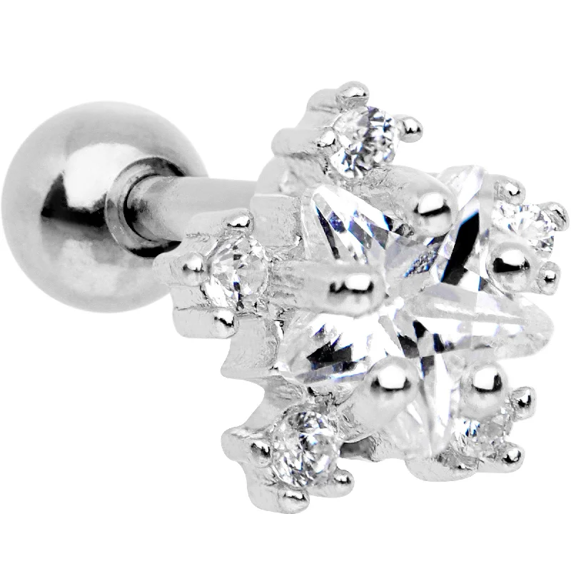 Women's Earrings – Elegant Designs for Every Personality--Clear CZ Gem Stardust Tragus Cartilage Earring