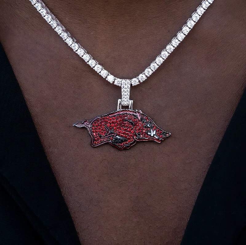 Exclusive Men's Necklaces & Pendants for the Modern Gentleman-Arkansas Razorbacks Official NCAA Logo Pendant Exclusive Men's Necklaces & Pendants for the Modern Gentleman-Arkansas Razorbacks Official NCAA Logo Pendant