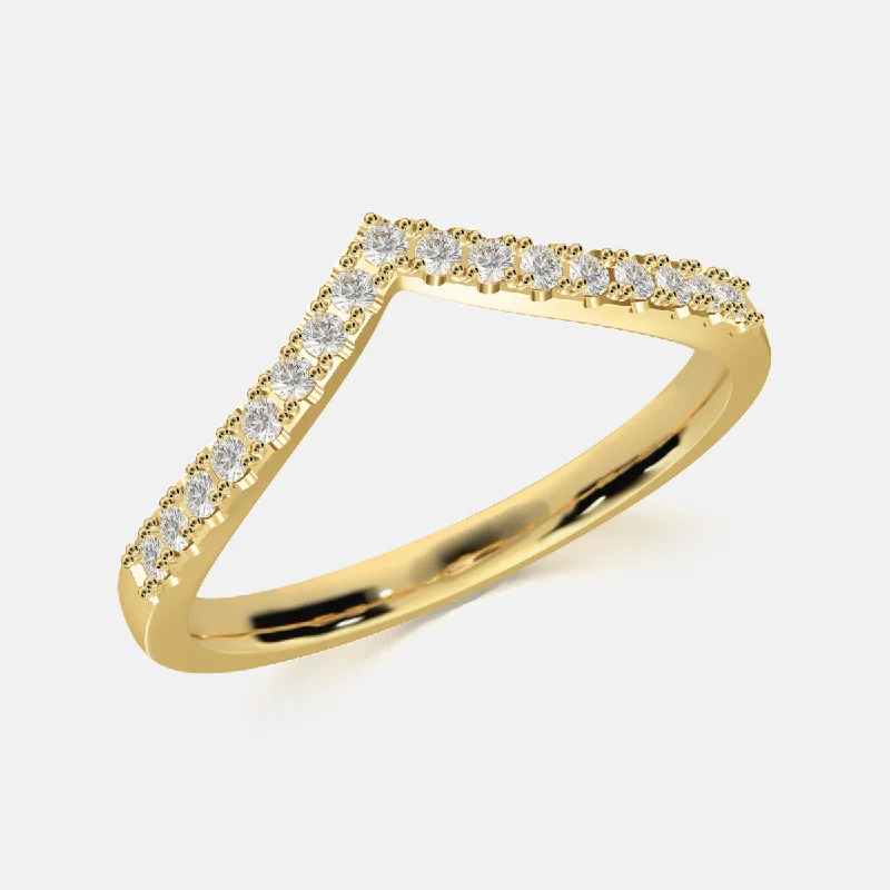 Chic Women's Rings for Fashion-Forward Looks-Curved V-Shape Ring