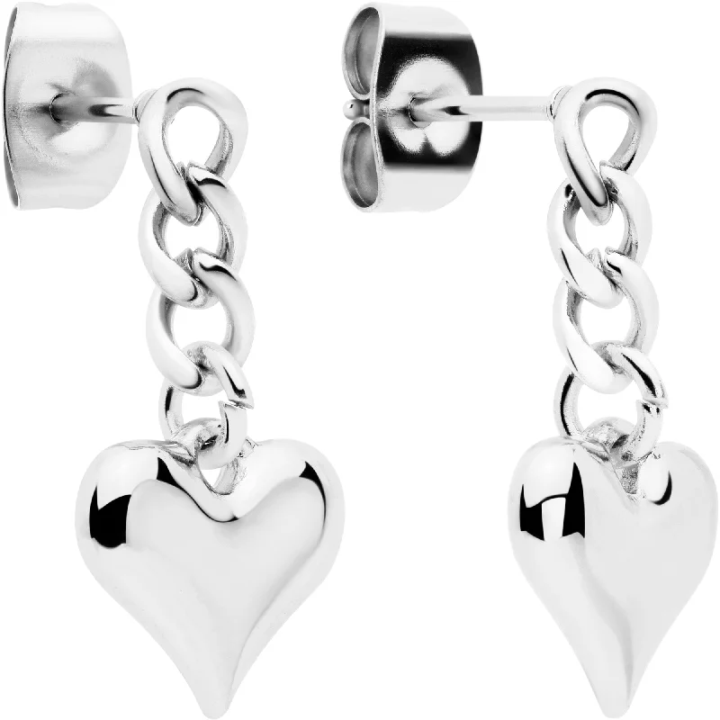 Women's Earrings – Elegant Designs for Every Personality--Chain Dangle Heart Stud Earrings Women's Earrings – Elegant Designs for Every Personality--Chain Dangle Heart Stud Earrings