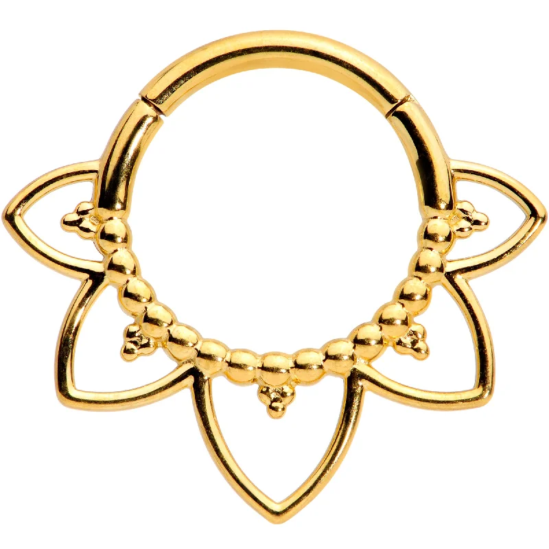 Affordable Nose Rings for Every Budget -16 Gauge 5/16 Gold Tone Open Petal Flower Hinged Segment Ring Affordable Nose Rings for Every Budget -16 Gauge 5/16 Gold Tone Open Petal Flower Hinged Segment Ring