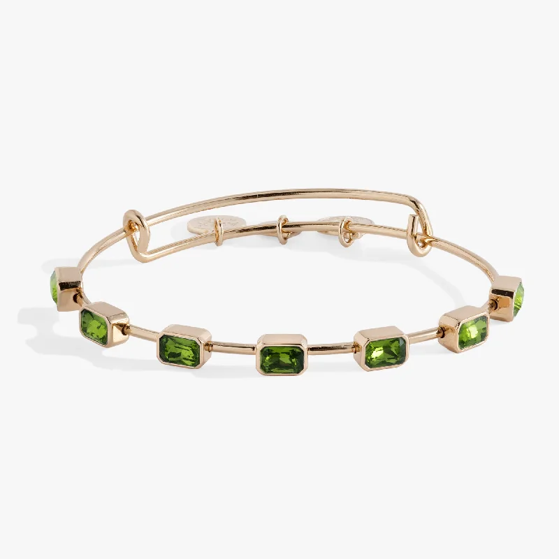 Women's Bangle Sets-August Birthstone Emerald Cut Bangle