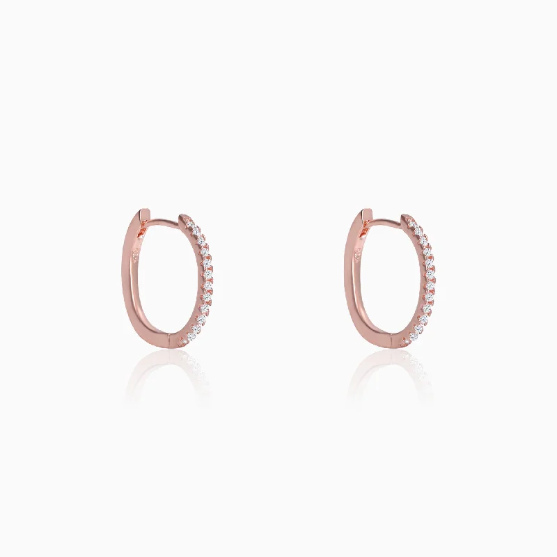 Women's Earrings – Elegant Designs for Every Personality--Rose Gold Shining Hoop Earrings Women's Earrings – Elegant Designs for Every Personality--Rose Gold Shining Hoop Earrings