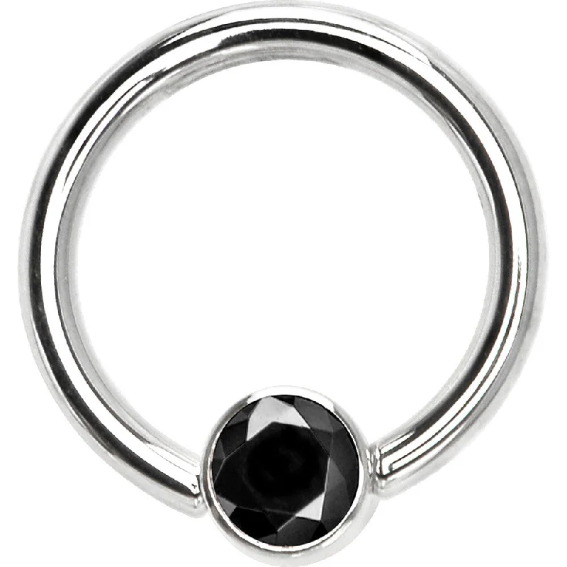 Elegant Lip Rings for Fashion Statements14 Gauge 3/8 Solid 14KT White Gold Black CZ Gem Captive Ring Elegant Lip Rings for Fashion Statements14 Gauge 3/8 Solid 14KT White Gold Black CZ Gem Captive Ring