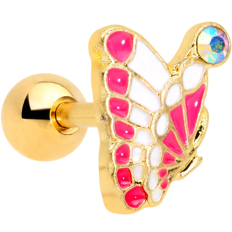 Women's Earrings – Elegant Designs for Every Personality--16 Gauge 1/4 Aurora Gem Gold Tone Butterfly Cartilage Tragus Women's Earrings – Elegant Designs for Every Personality--16 Gauge 1/4 Aurora Gem Gold Tone Butterfly Cartilage Tragus