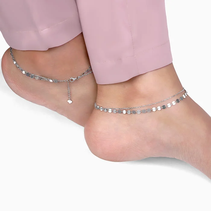 Stunning Anklets for Unique Style-Silver Dose of Shine Anklet