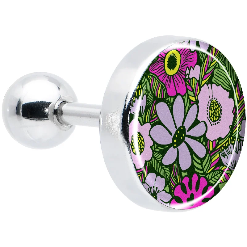 Women's Earrings – Elegant Designs for Every Personality--16 Gauge 1/4 Blossom Creation Paradise of Pink Flowers Cartilage Earring