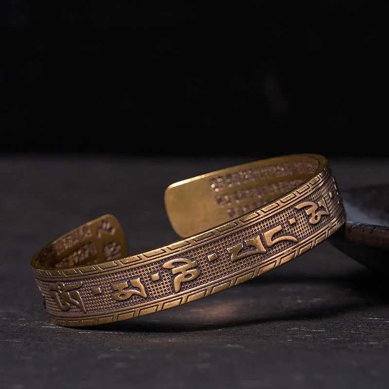 Men's Bracelets with Tribal Patterns-Buddha Stones Six True Words 'om Mani Padme Hum' Heart Sutra Copper Brass Luck Wsidom Bracelet Bangle Men's Bracelets with Tribal Patterns-Buddha Stones Six True Words 'om Mani Padme Hum' Heart Sutra Copper Brass Luck Wsidom Bracelet Bangle