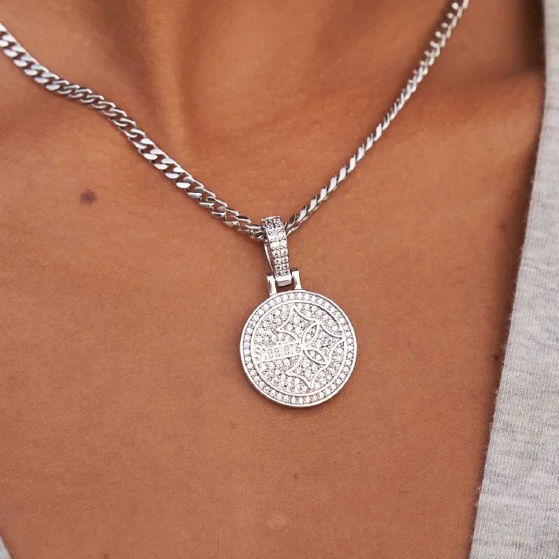 Shop Classic Women's Necklaces & Pendants with a Modern Twist-Pittsburgh Steelers Official NFL Micro Logo Pendant - White Gold Shop Classic Women's Necklaces & Pendants with a Modern Twist-Pittsburgh Steelers Official NFL Micro Logo Pendant - White Gold